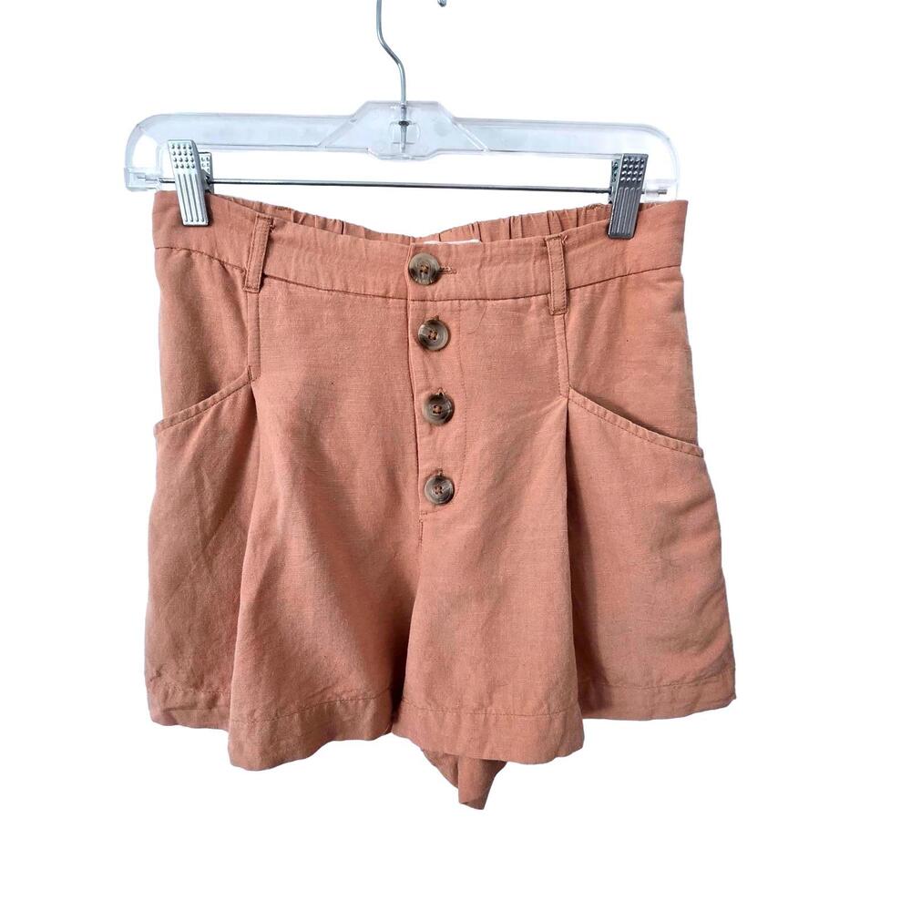 L SPACE Stylish Linen Blend High-Waisted Shorts by SPACE